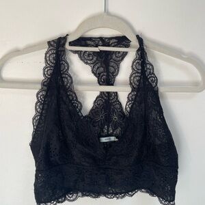 Kimchi Blue Black Lace Halter Bralette